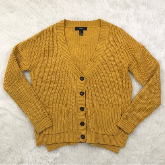 Forever 21 Sweaters - Forever21 Mustard Knit Cardigan